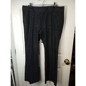 Liz&Co Women 37"X 29" Black Straight Leg Flat Front Mid Rise Trousers